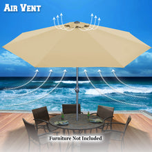 Load image into Gallery viewer, 10&#39; Patio Umbrella 8 Ribs with Tilt and Crank Outdoor Garden Market Parasol Sunshade in Beige Color
