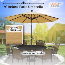 Load image into Gallery viewer, 9 Ft Outdoor Table Aluminum Patio Umbrella with Auto Tilt and Crank,  OLIFEN Cover
