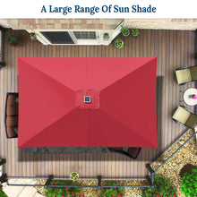 Load image into Gallery viewer, 10x6.5ft LED Patio Umbrella Solar Power Rectangle Lighted Umbrella, w/Tilt and Crank
