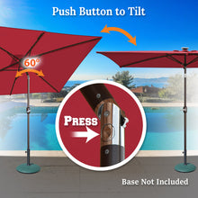 Load image into Gallery viewer, 10x6.5ft LED Patio Umbrella Solar Power Rectangle Lighted Umbrella, w/Tilt and Crank
