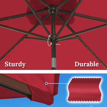 Load image into Gallery viewer, 10x6.5ft LED Patio Umbrella Solar Power Rectangle Lighted Umbrella, w/Tilt and Crank
