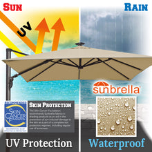 Load image into Gallery viewer, 10&#39; x 10&#39; BIG ROMA Square Cantilever Umbrella Heavy duty Offset Solar Umbrella (Local Pickup Only)
