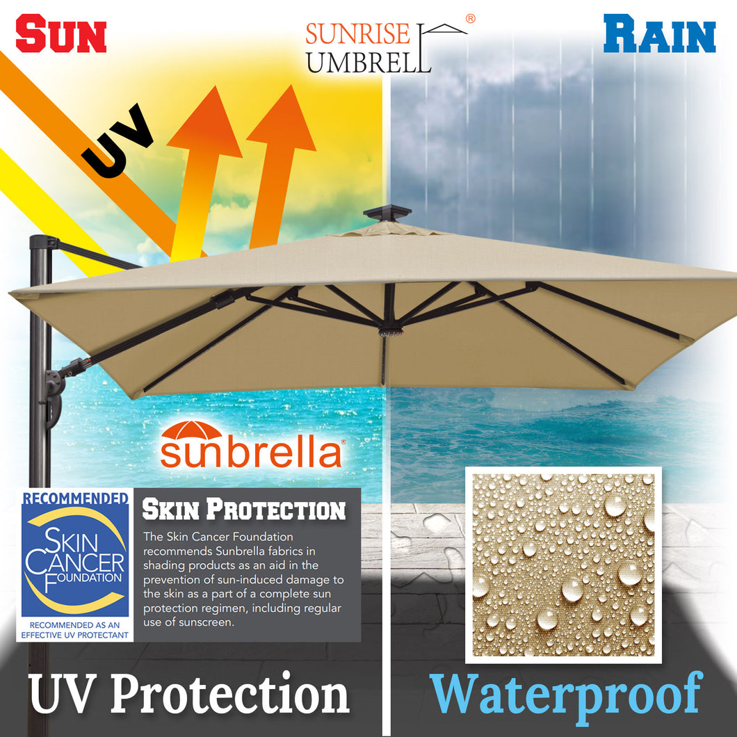 13' x 10' BIG ROMA Rectanglar Cantilever Umbrella Heavy duty Offset Solar Umbrella (Local Pickup Only)