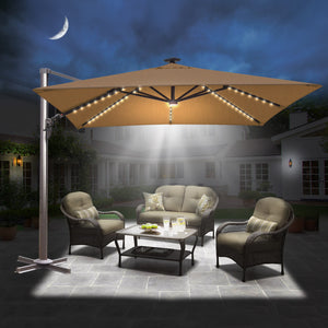 10' x 10' BIG ROMA Square Cantilever Umbrella Heavy duty Offset Solar Umbrella (Local Pickup Only)