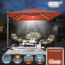 Load image into Gallery viewer, 10&#39; x 10&#39; Anti-wind Cantilever Big Roma Solar LED Patio Umbrella Offset Waterproof (Local Pickup Only)
