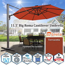 Load image into Gallery viewer, 11.5&#39; Anti-wind Cantilever Big Roma Solar LED Patio Umbrella Offset Waterproof (Local Pickup Only)
