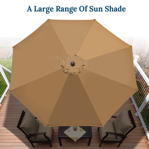 9' Patio Battery Lighted LED Umbrella Tilt Sunshade Garden Balcony