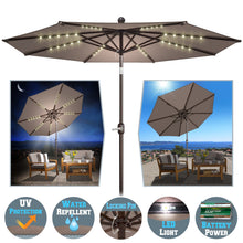 Load image into Gallery viewer, 9&#39; Patio Battery Lighted LED Umbrella Tilt Sunshade Garden Balcony
