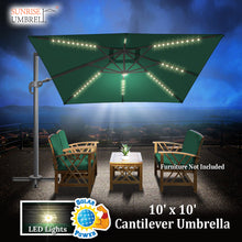 Load image into Gallery viewer, Outdoor 10&#39;x10&#39; LED Light Offset Cantilever Umbrella Patio Hanging Umbrella GLEAMINGG (ONLY LOCAL PICK UP) )
