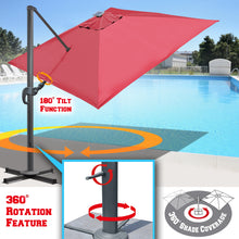 Load image into Gallery viewer, Outdoor 10&#39;x10&#39; LED Light Offset Cantilever Umbrella Patio Hanging Umbrella GLEAMINGG (ONLY LOCAL PICK UP) )
