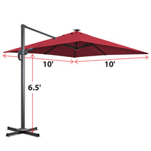 Load image into Gallery viewer, Outdoor 10&#39;x10&#39; LED Light Offset Cantilever Umbrella Patio Hanging Umbrella GLEAMINGG (ONLY LOCAL PICK UP) )
